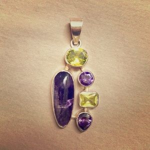 Large, multi gem pendant